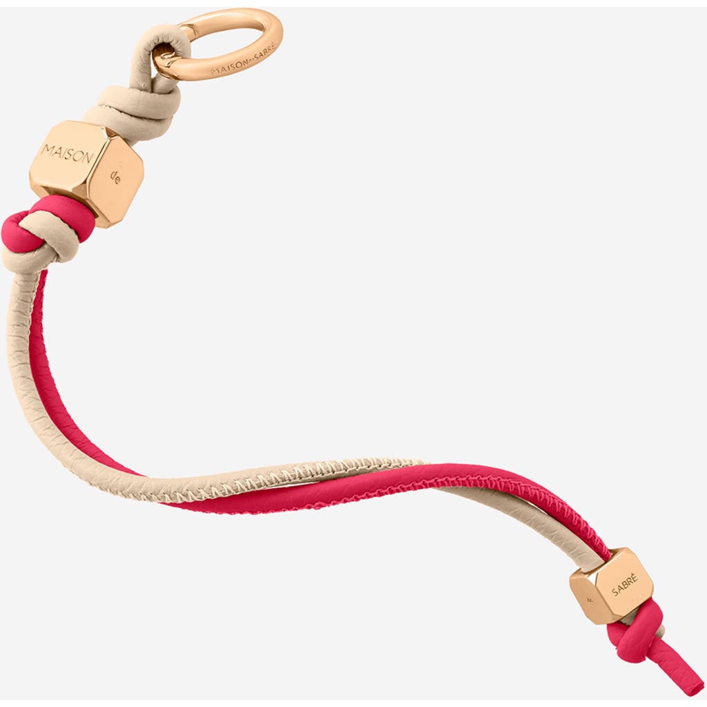 Maison De Sabre Maison De Sabré Leather Wristlet Charm In Saharan Fuchsia