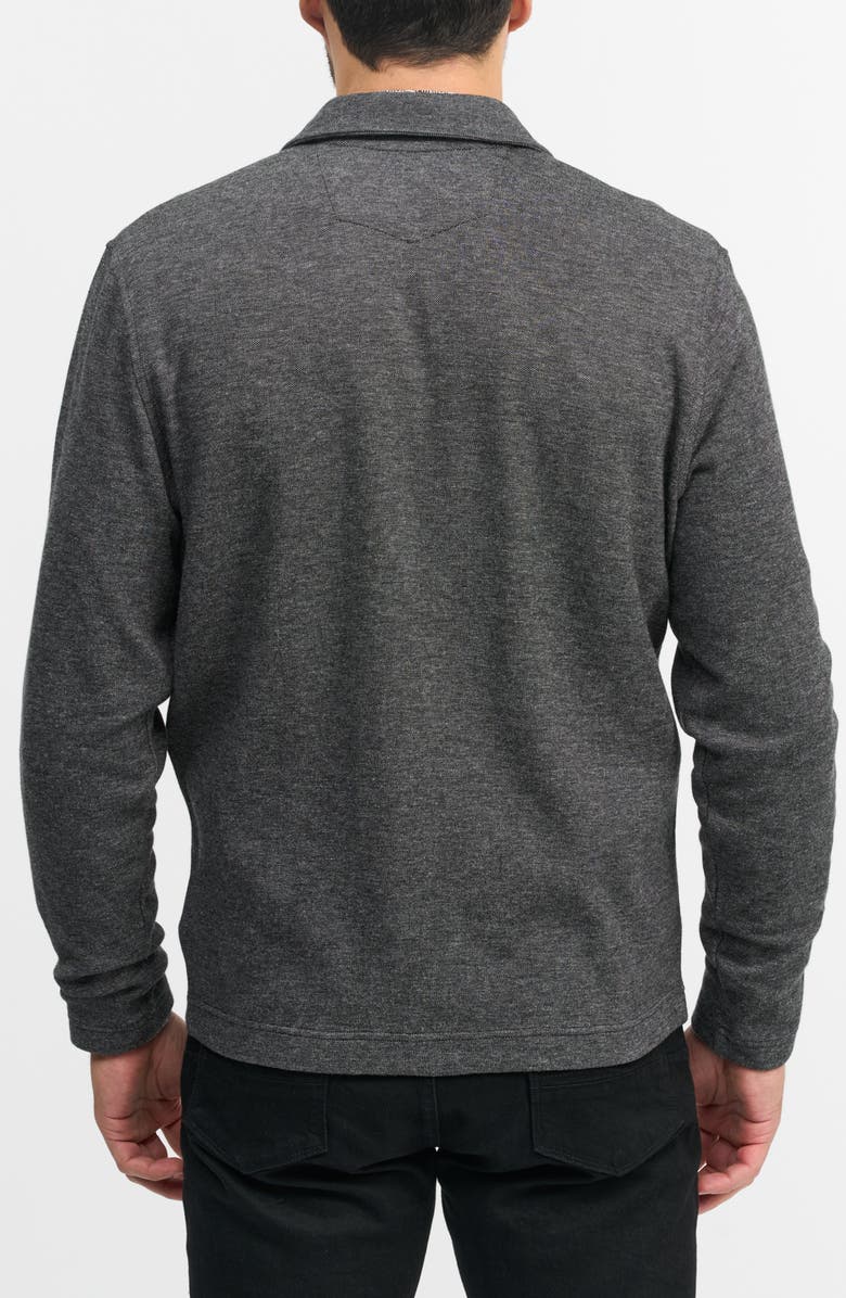 Robert Graham Dorven Classic Fit Cotton Knit Zip-Up Top, Alternate, color, Black