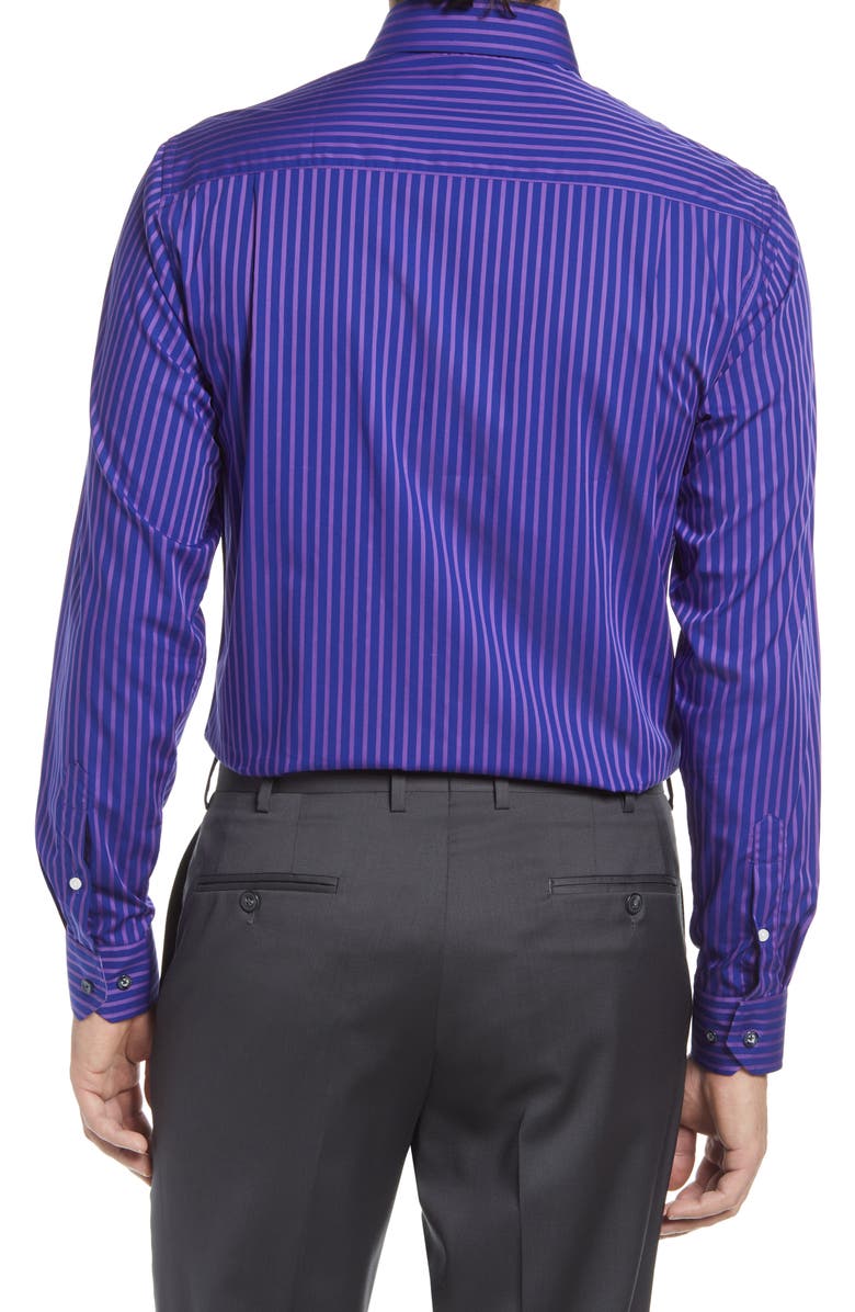 Duchamp Tailored Fit Stripe Dress Shirt, Alternate, color, 