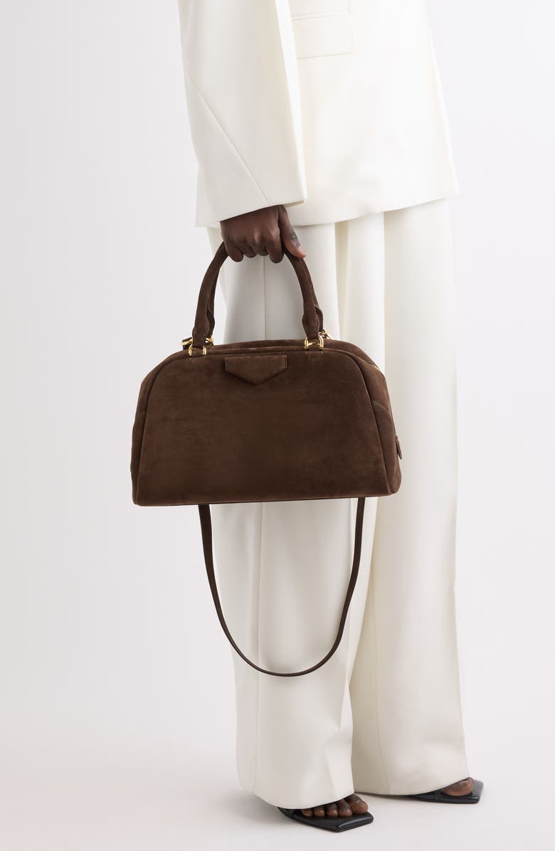 Givenchy Medium Antigona Soft Suede East/West Satchel, Alternate, color, Ebony Brown