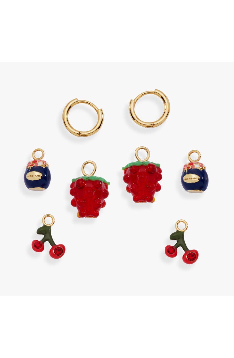 Alex and Ani Picnic Interchangeable Huggie Set, Main, color, Red