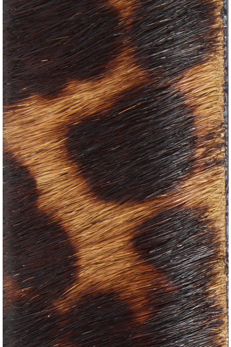 Mia Genuine Calf Hair Leather Belt, Alternate, color, LEOPARD HAIR CALF