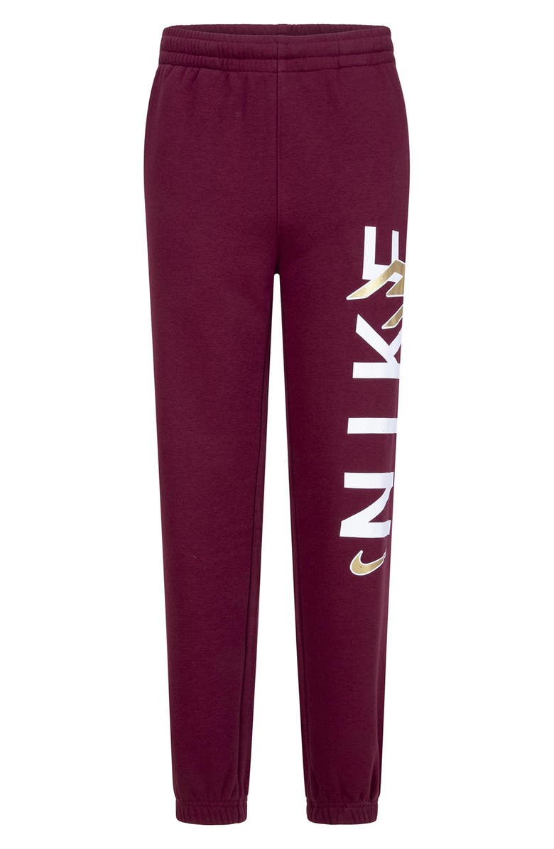 3 Brand Kids' Vertical Logo Joggers, Main, color, Cabernet