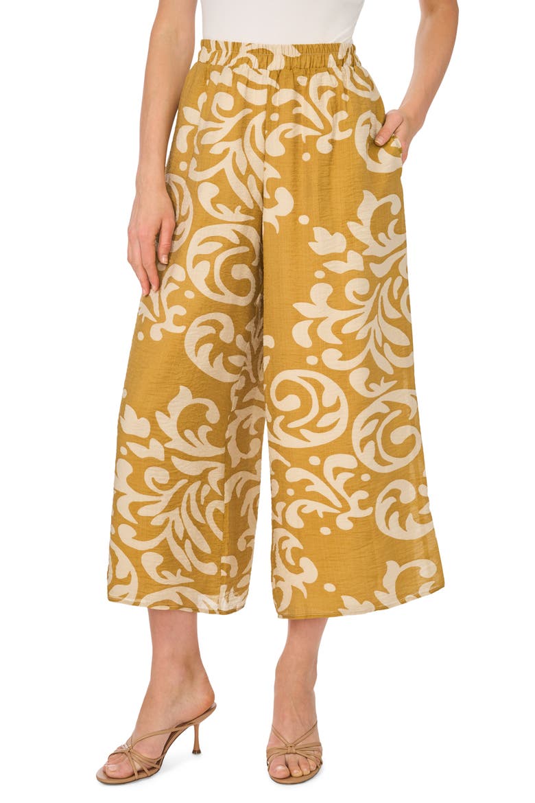 Print Wide Leg Crop Pants, Alternate, color, POTTING SOIL BATIK
