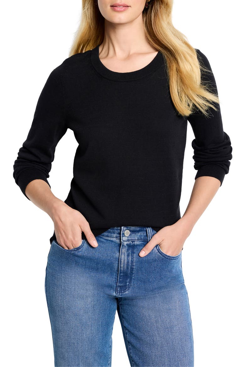 Pure Cotton Crewneck Sweater, Main, color, BLACK ONYX