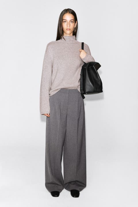 Pleated Wide-Leg Pants