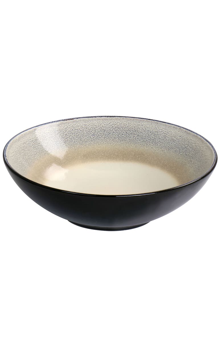 Gibson Elite Rings of Saturn 16 Piece Reactive Glaze Stoneware Dinnerware Set, Alternate, color, Blue