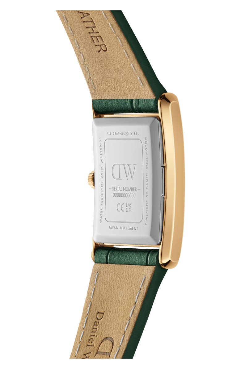 Daniel Wellington Tank Leather Strap Watch, 32mm x 22mm, Alternate, color, Gold