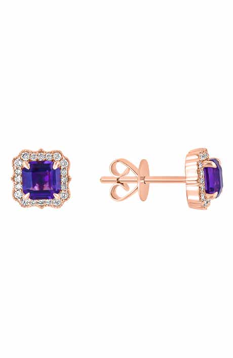 EFFY Amethyst & Diamond Stud Earrings - 0.16ct.