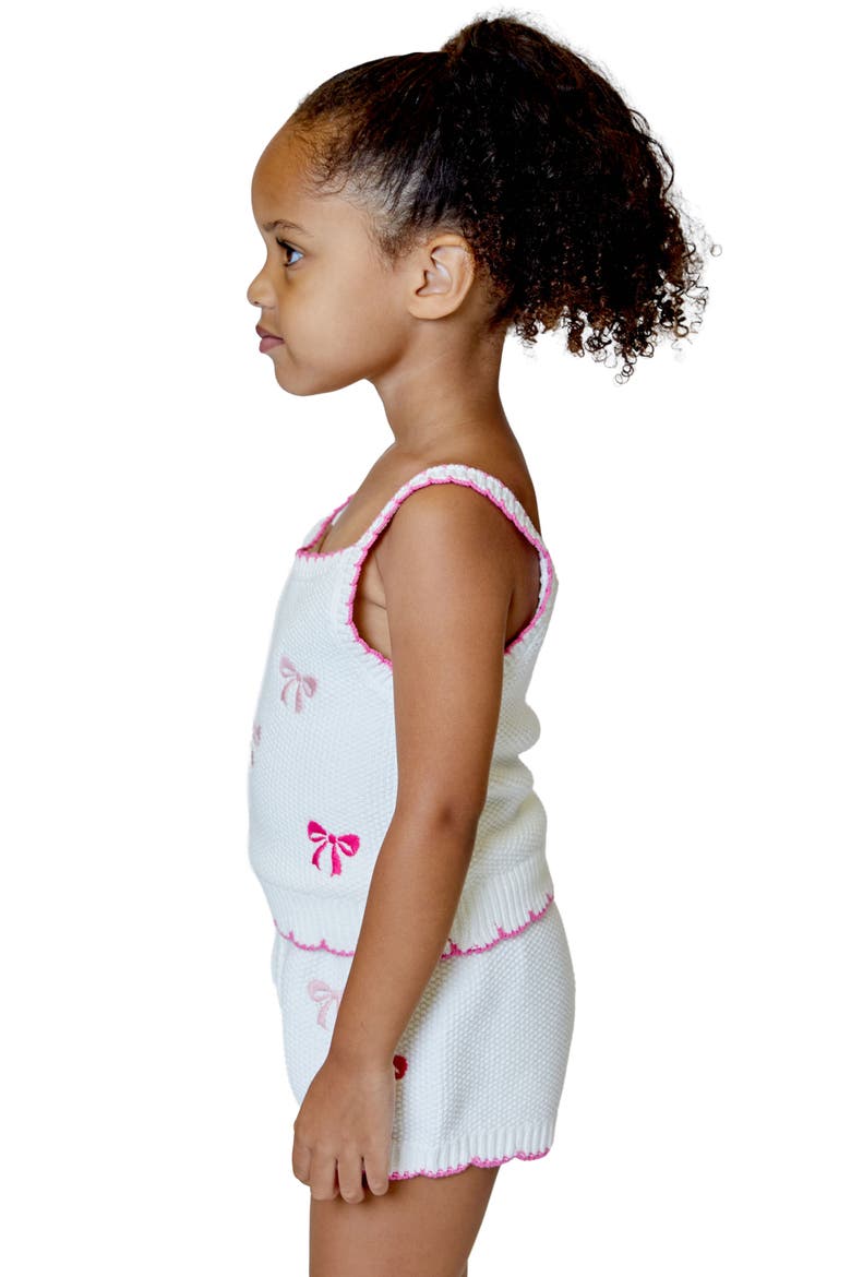 Kids' Bow Sweater Tank & Shorts Set, Alternate, color, WINTER WHITE