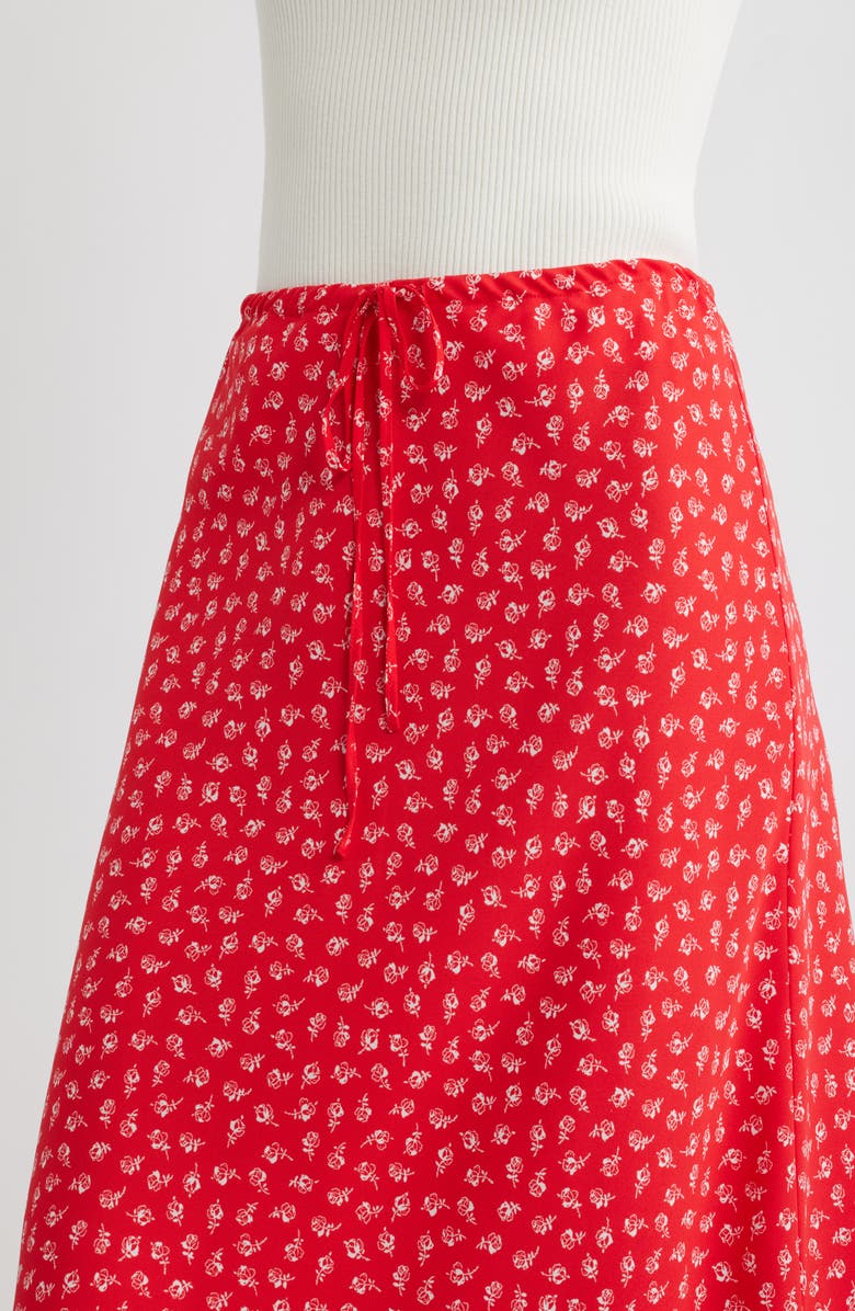 Open Edit Print Midi Skirt, Alternate, color, Red- Ivory Bella Rose