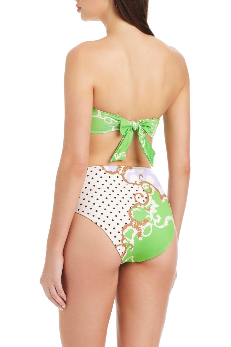 Reversible High Waist Swim Bottoms, Alternate, color, GREEN MULTI