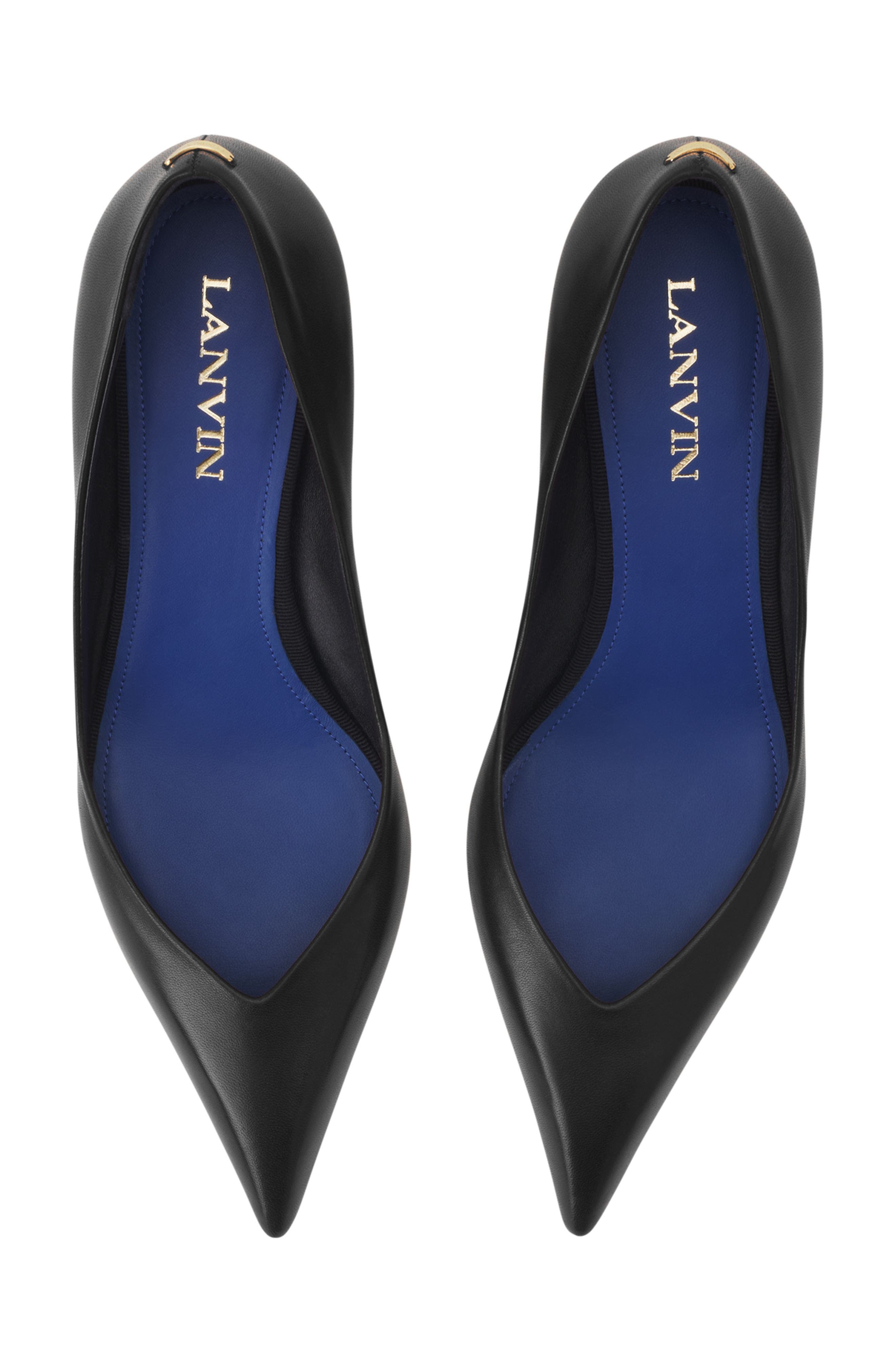 Lanvin Midnight Step Pump In Leather, Alternate, color, Black