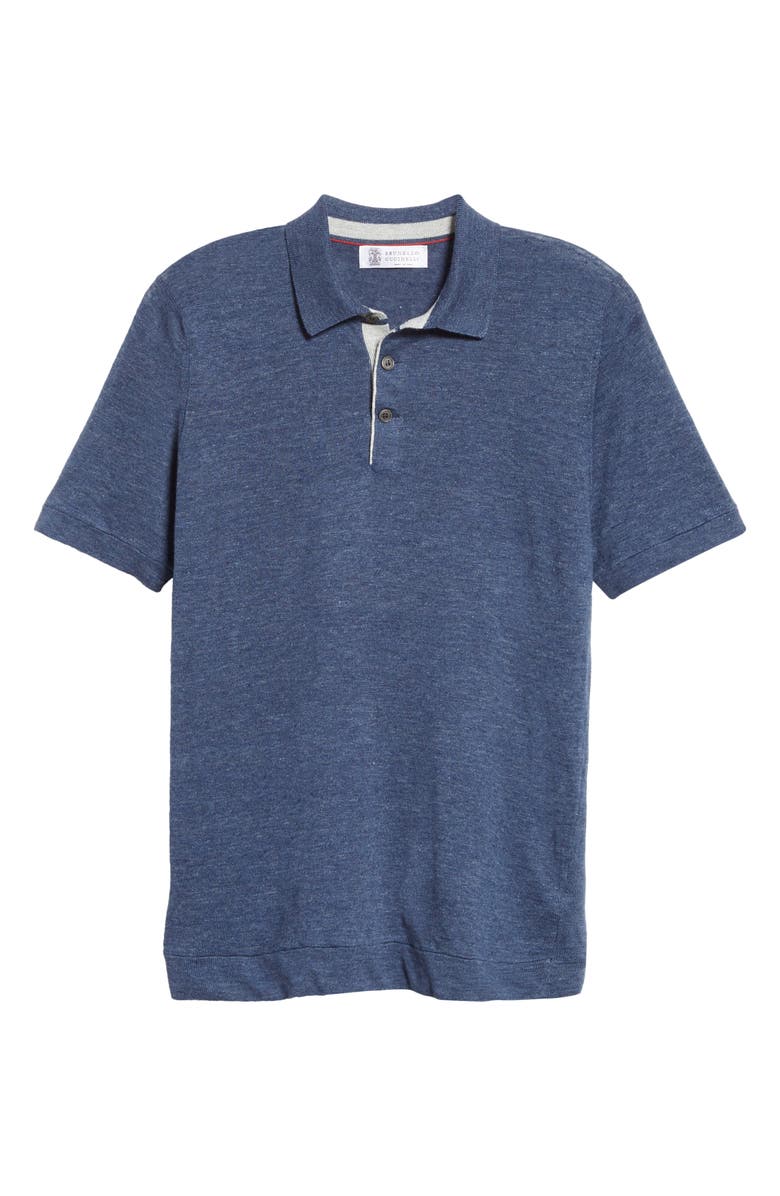 Brunello Cucinelli Linen & Cotton Polo Shirt, Alternate, color,