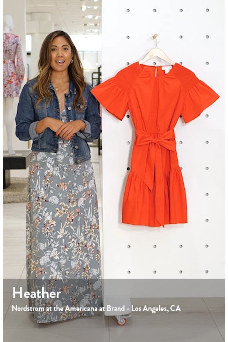 Ruffle Front Tie Stretch Cotton Dress video