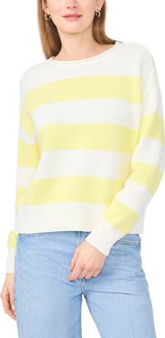 Vince Camuto Stripe Roll Neck Sweater
