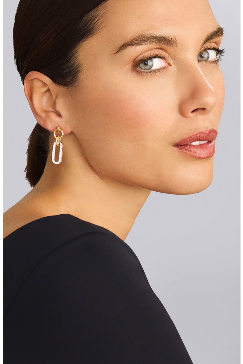 Signature Caviar Links Drop Earrings, Alternate, color, TWO-TONE