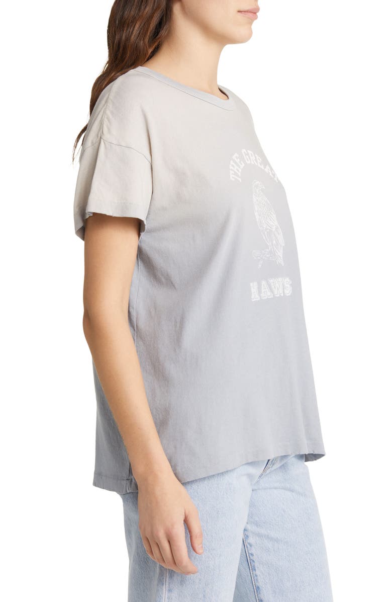THE GREAT. Hawks Boxy Graphic Cotton Tee, Alternate, color, Double Washed Pastel Blue