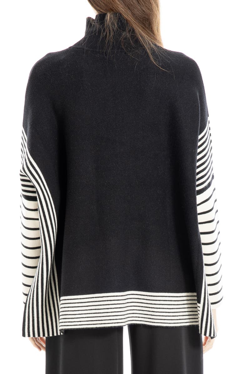 MAX STUDIO Mock Neck Sweater, Alternate, color, Black/ Off White