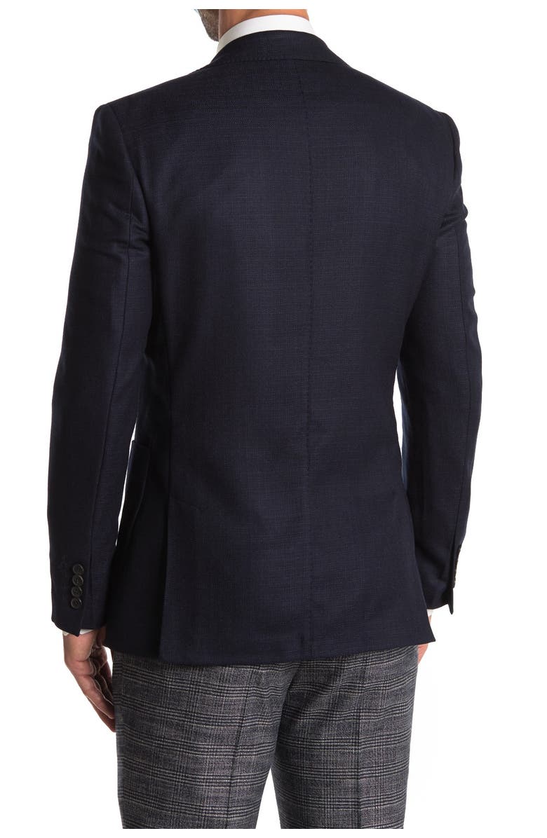 Reiss Navy Textured Two Button Notch Lapel Wool Suit Separates Blazer, Alternate, color,