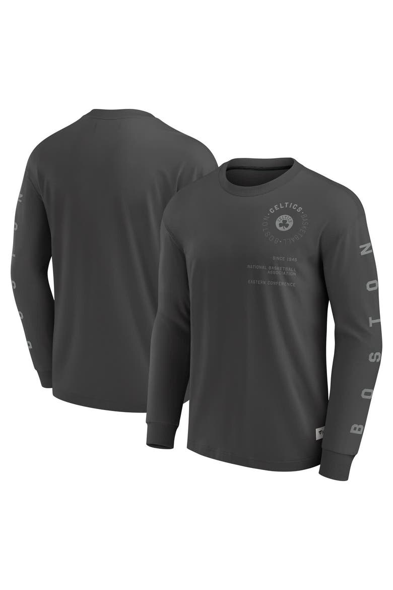 Men's Fanatics Gray Boston Celtics Elements Future Ground Tonal Info Long Sleeve T-Shirt, Main, color, Gray