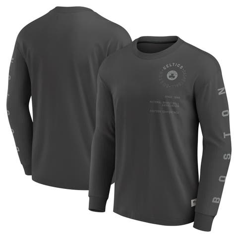 Men's Fanatics Gray Boston Celtics Elements Future Ground Tonal Info Long Sleeve T-Shirt