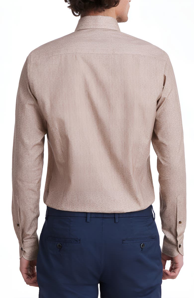 Emanuel Berg Ultra Soft Luxury Brushed Cotton Herringbone Button-Down Dress Shirt, Alternate, color, 