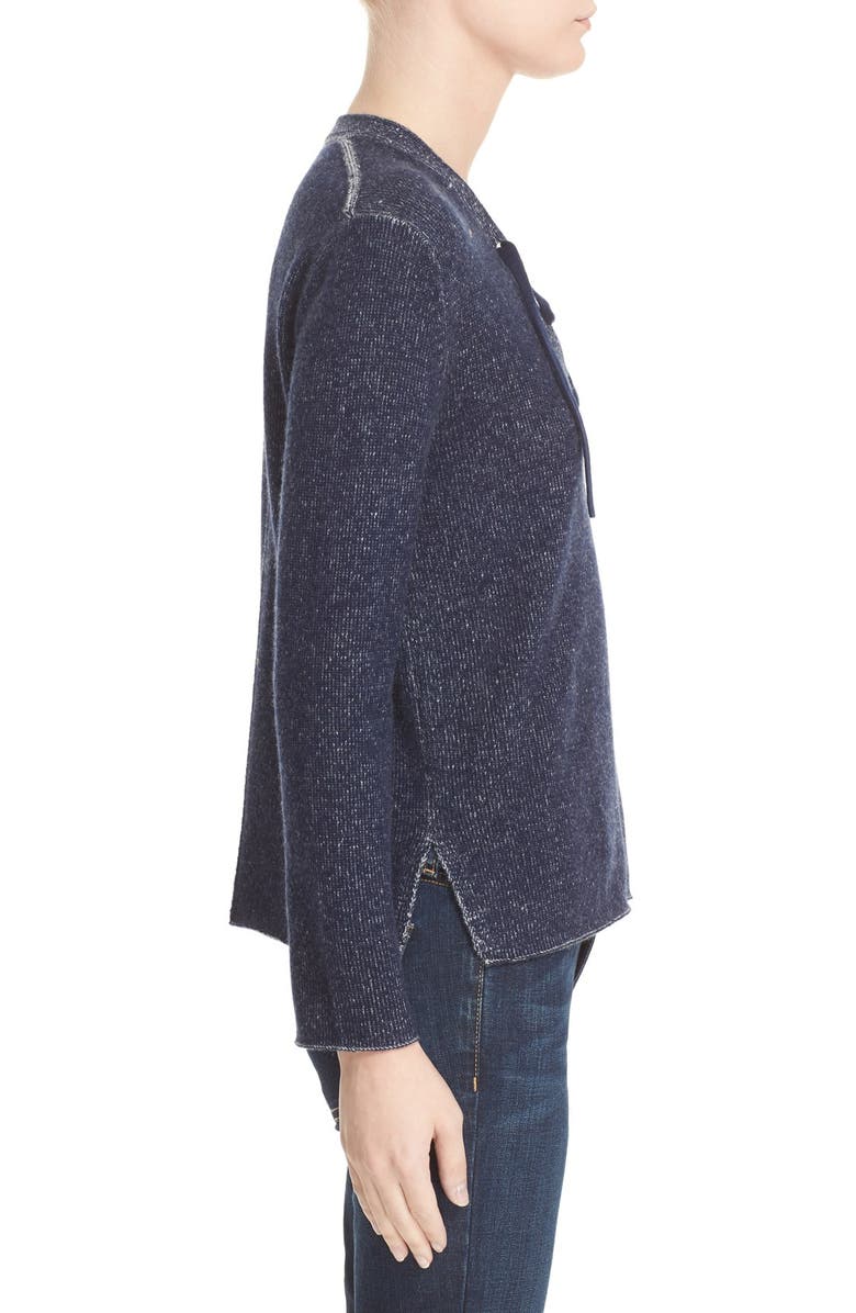 Brochu Walker Wool & Cashmere Lace-Up Sweater, Alternate, color, 