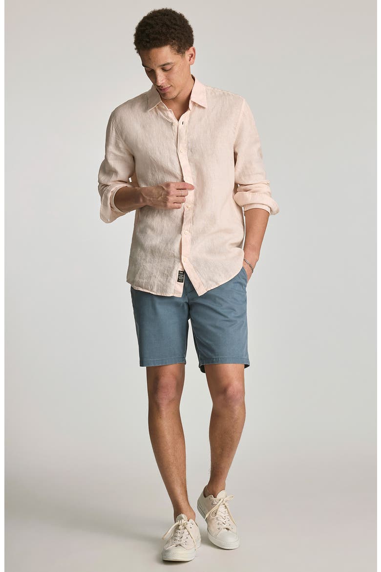 Noah Flat Front Stretch Twill Shorts, Alternate, color, FADED BLUE VINTAGE COLORED