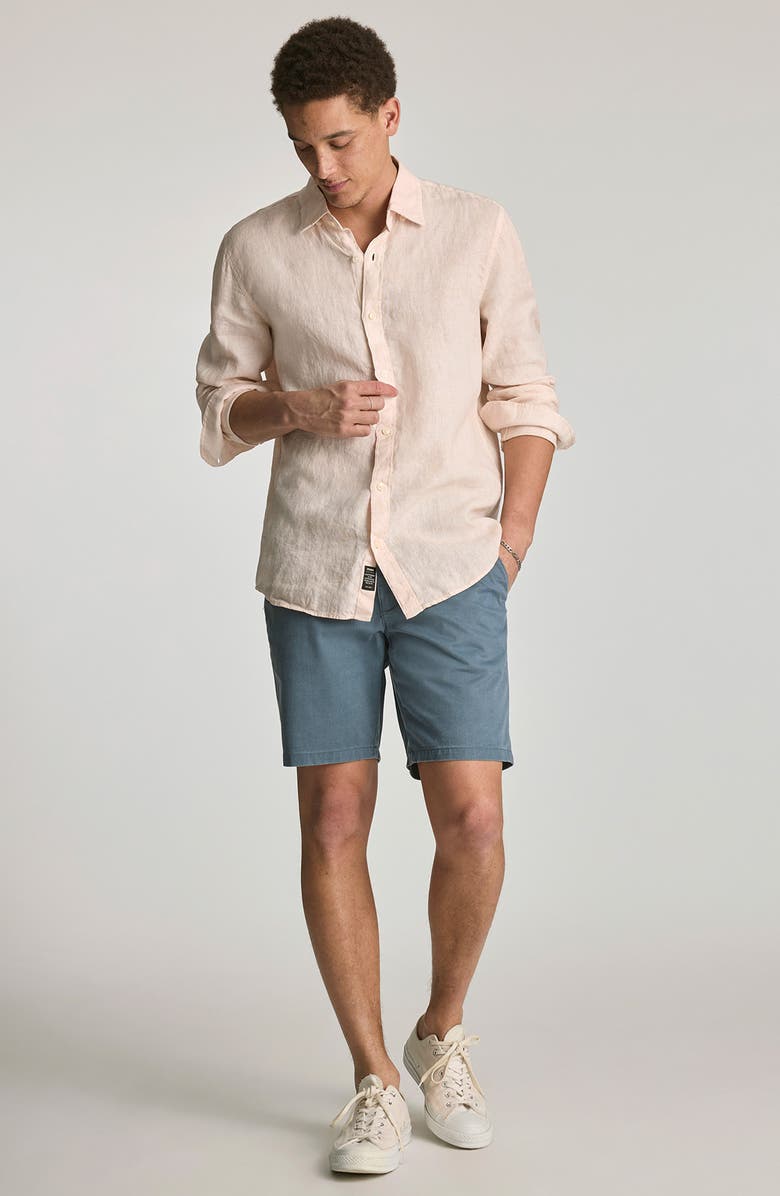 Mavi Jeans Noah Flat Front Stretch Twill Shorts, Alternate, color, Faded Blue Vintage Colored