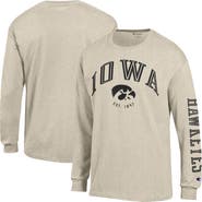 Champion Men's Champion Heather Oatmeal Iowa Hawkeyes Neutral Arch Long-Sleeve T-Shirt