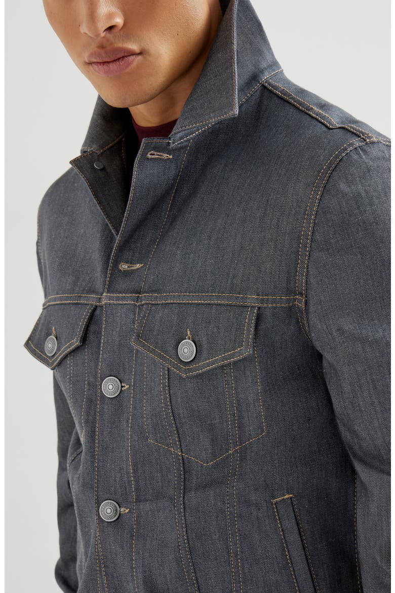 Denim four-pocket jacket, Alternate, color, Medium Grey