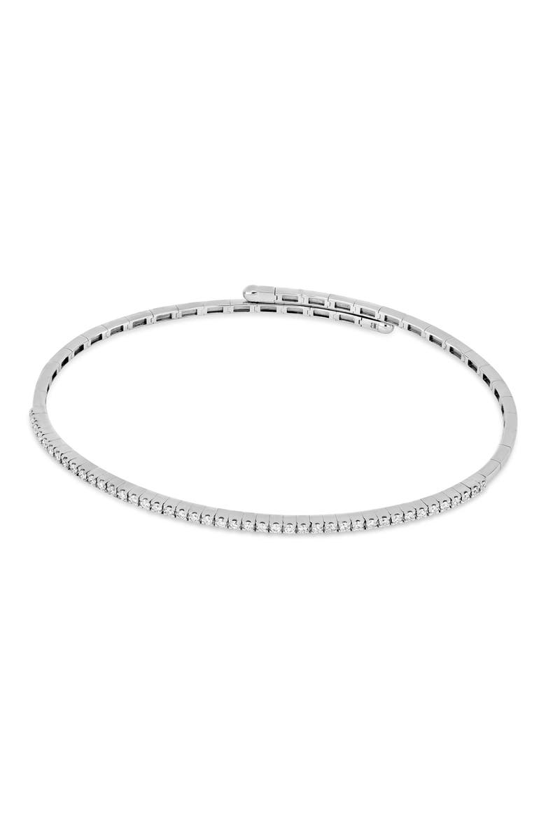 18K Gold Diamond Coil Cuff Bracelet (Online Trunk Show), Alternate, color, 18K WHITE GOLD/ DIAMOND
