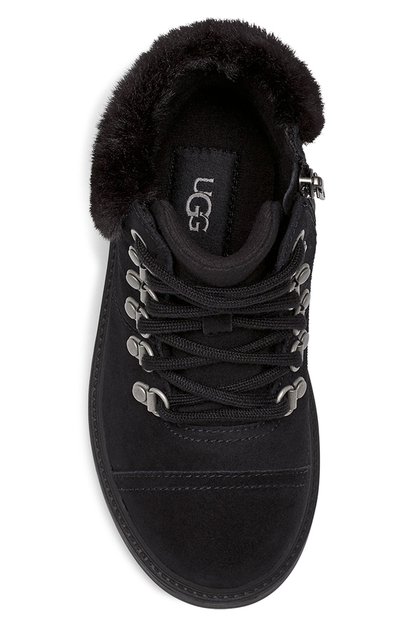 UGG<sup>®</sup> Kids' Azell Faux Fur Waterproof Hiker Boot, Alternate, color, 