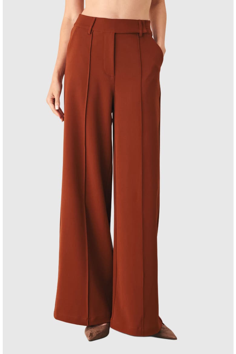 Wide Leg Career Pants, Main, color, RUST