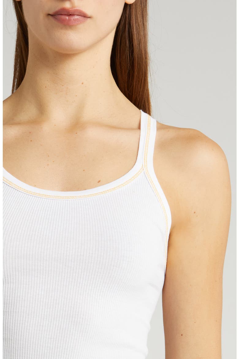 Rib Crop Tank, Alternate, color, WHITE WITH CLEMENTINE STITCH