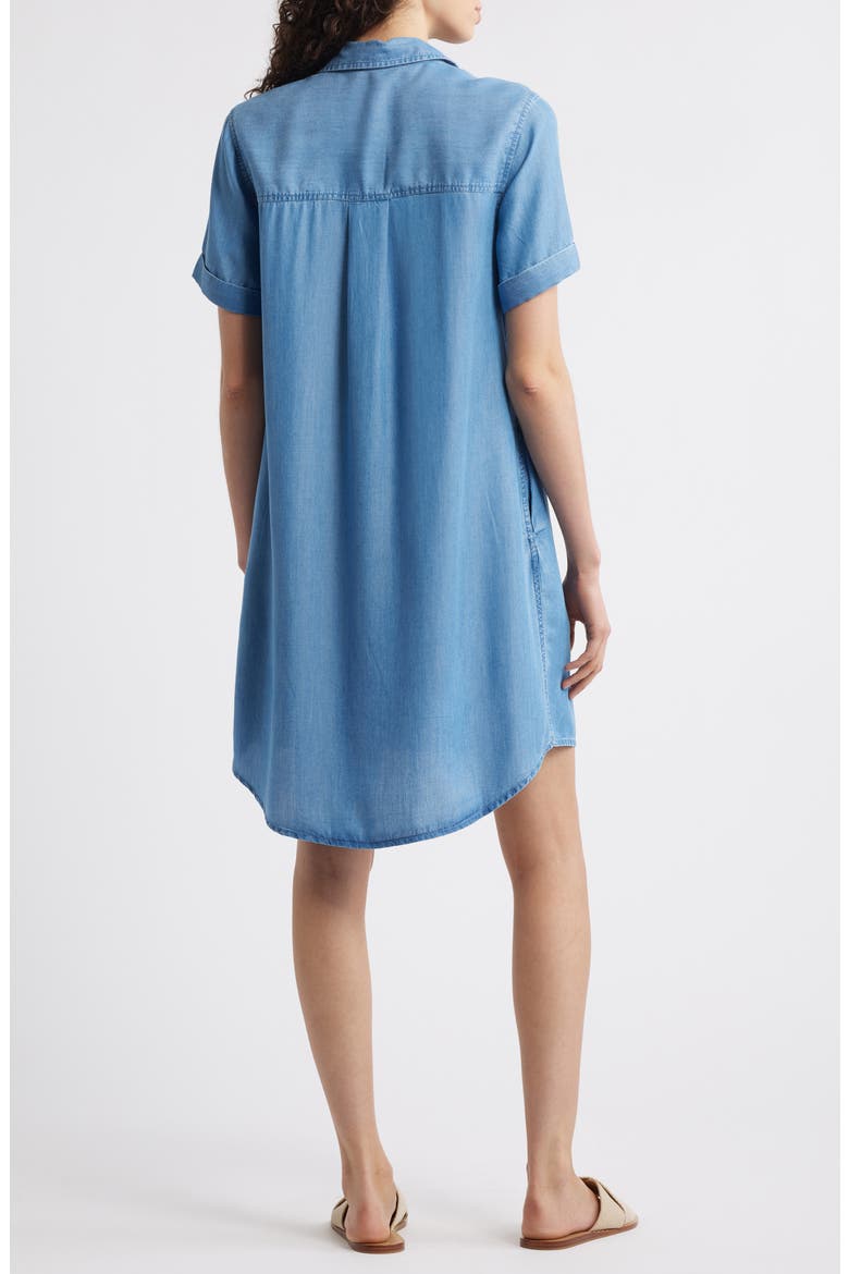 Lizzy Short Sleeve Denim Dress, Alternate, color, MEDIUM WASH