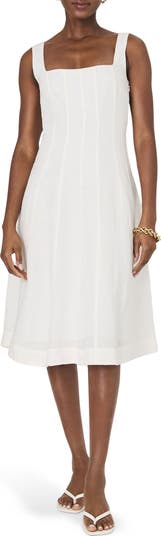 French Connection Birdie Linen Blend Midi Dress | Nordstrom
