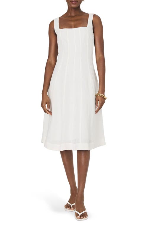 French Connection Birdie Square Neck Midi Dress In Summer White