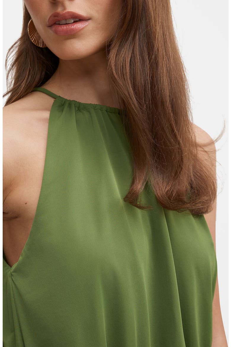 Adelina Ruched Sleeveless Maxi Dress, Alternate, color, GREEN