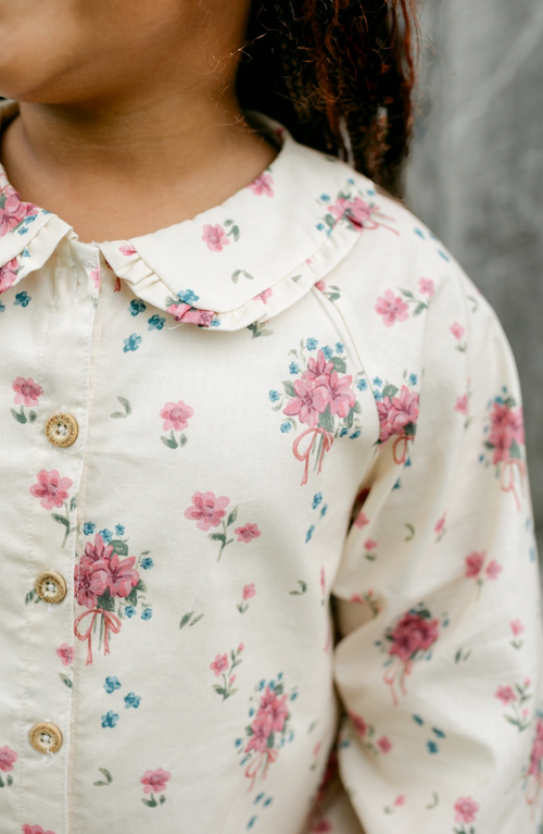 Little Paper Kids Goldie Gingham Dress In Neutral