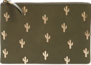 Madewell The Leather Pouch Clutch: Embossed Cactus Edition