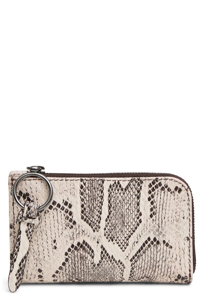 Moxy Snake Embossed Leather Slim Wallet, Main, color, CLAY SNAKE