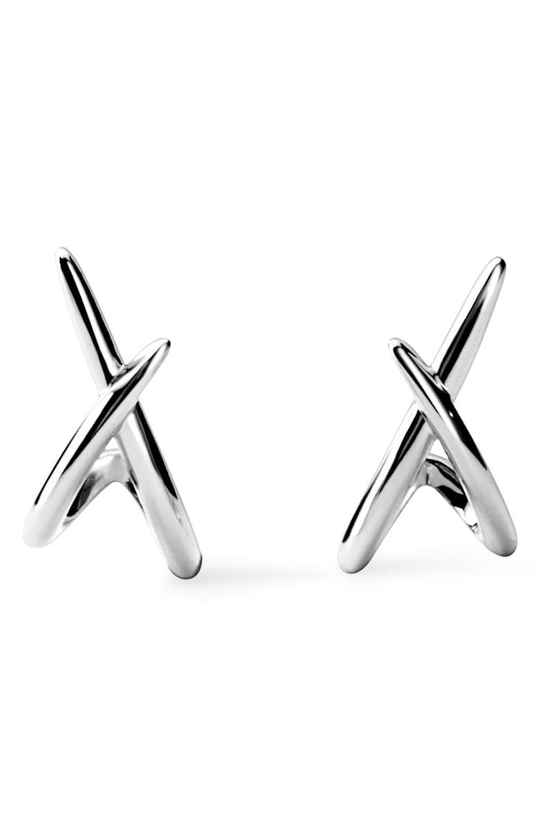 Ana Luisa Sloane Crisscross Stud Earrings, Main, color, Silver