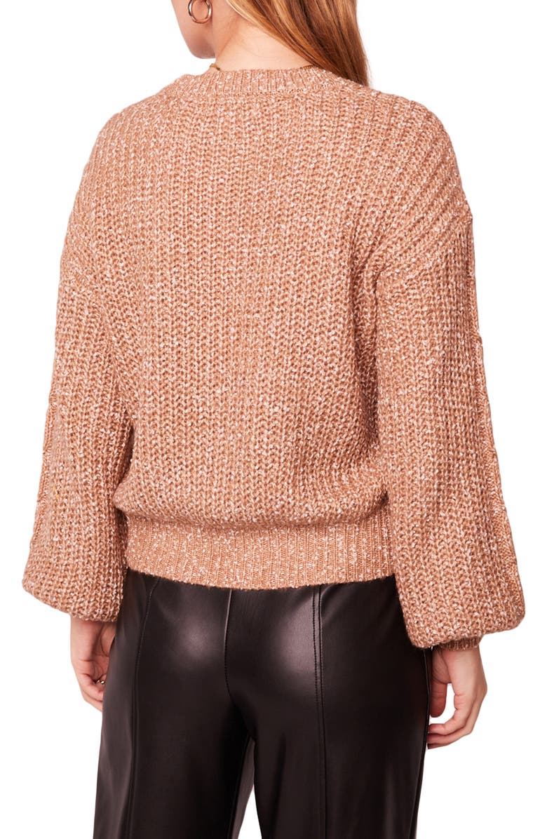 B.O.G. Collective Love Sick Bishop Sleeve Cable Sweater, Alternate, color, 