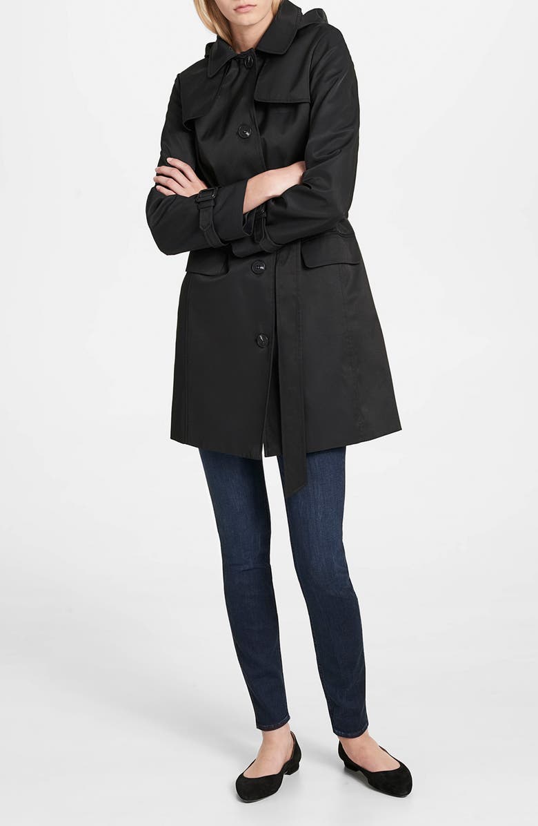 Calvin Klein Water Resistant Belted Trench Coat, Alternate, color,