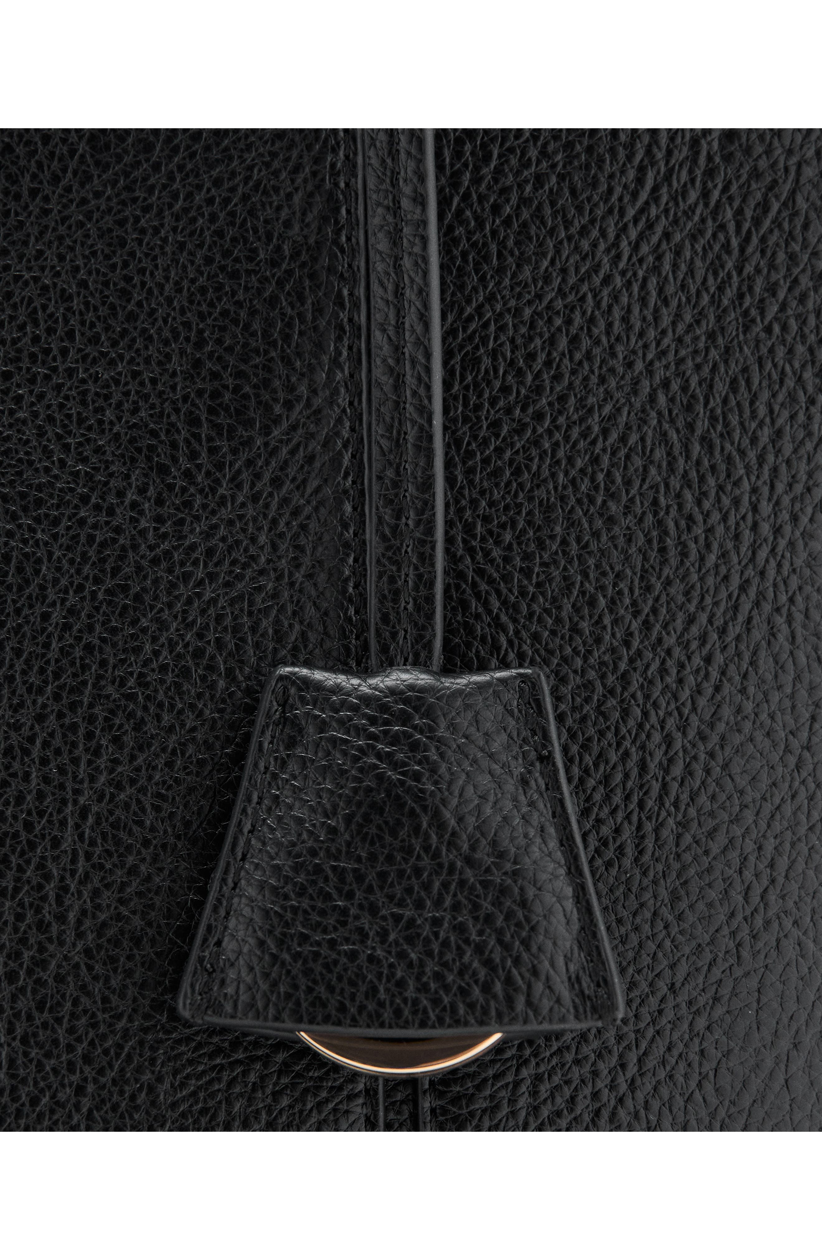 MANGO Faux Leather Shopper Bag, Alternate, color, Black