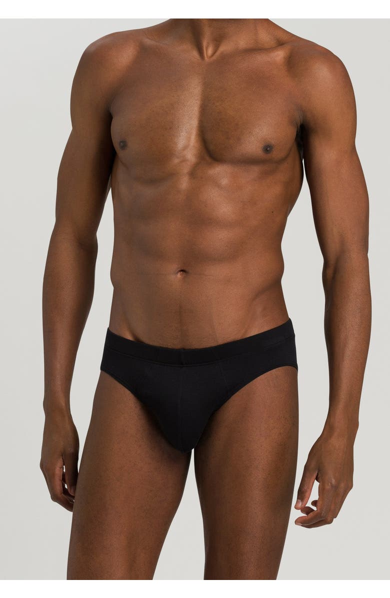 Hanro Sea Island Cotton Cotton Brief, Alternate, color, Black