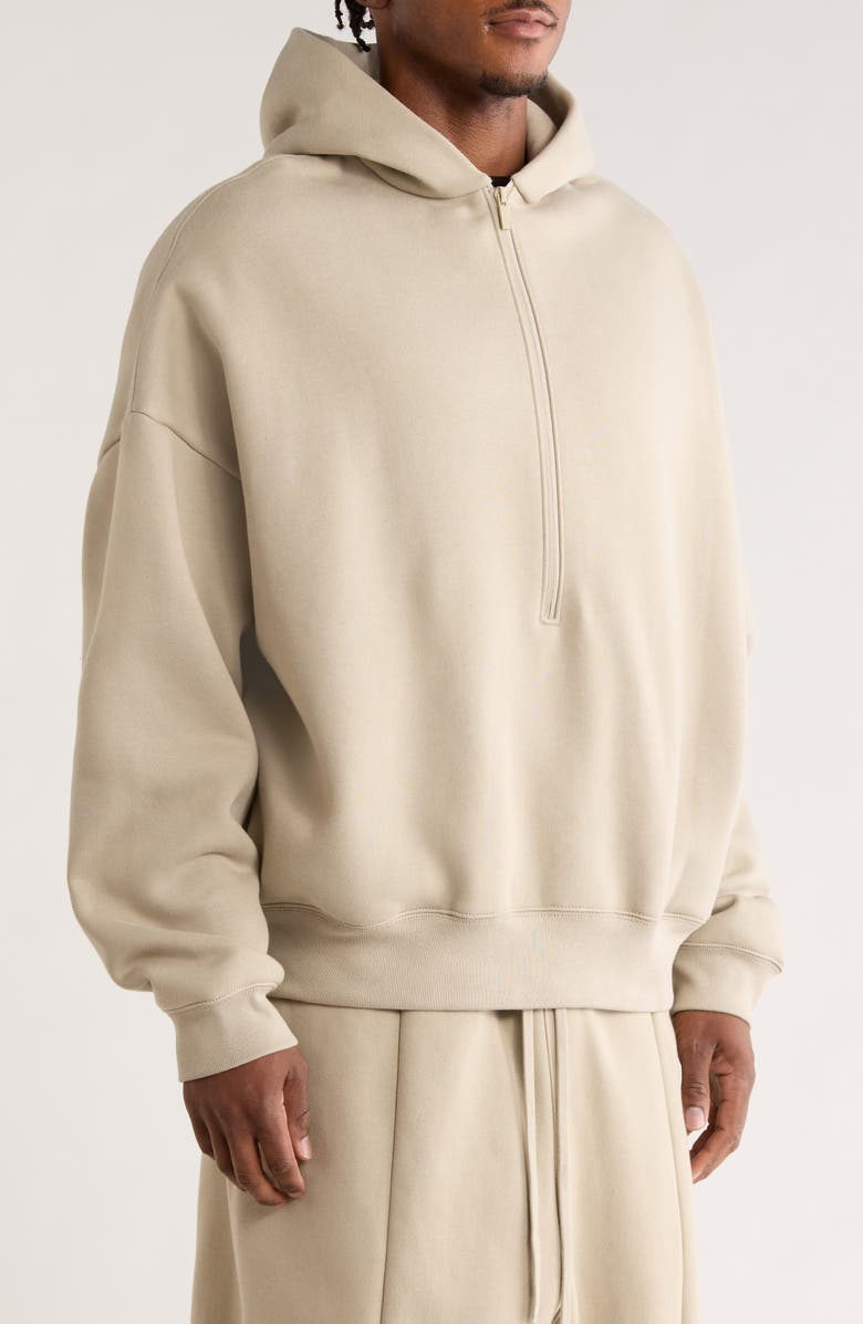 Fear of God Essentials Property Lounge Half Zip Hoodie, Alternate, color, Seal