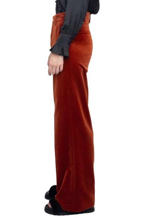 Zadig & Voltaire Womens Burn Panol Wide-leg Cotton-velvet Trousers In Red
